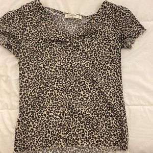 ruffle cheetah print top